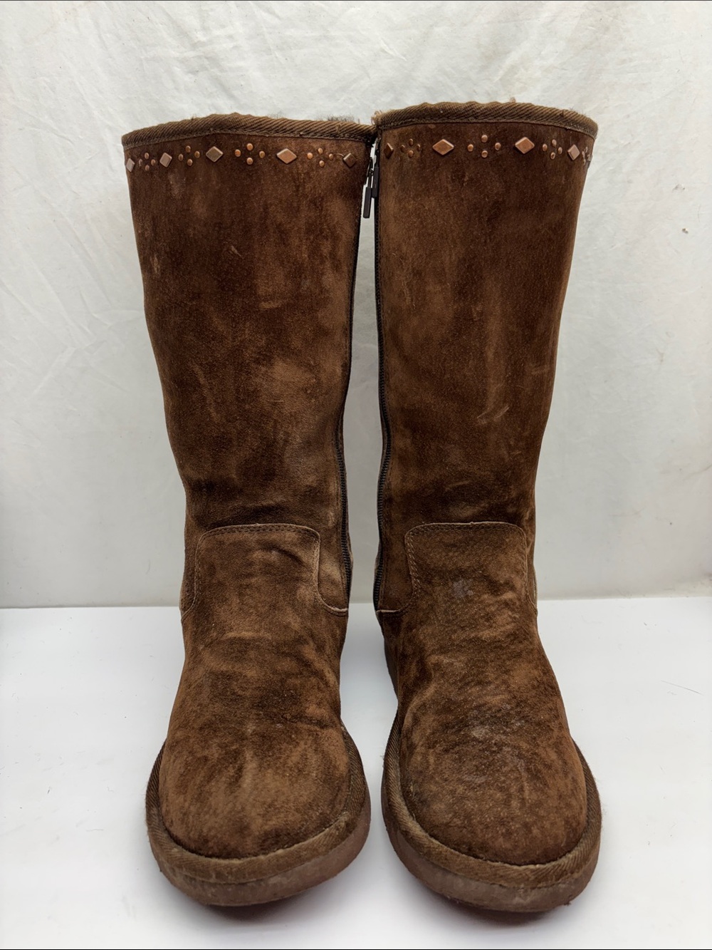 UGG suede studded with zipper on side, SZ 8, box 2G